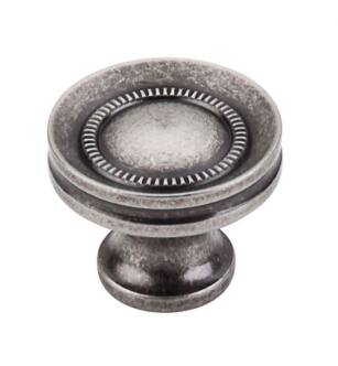 Top Knobs M294 Somerset II 1 1/4" Brass Mushroom Shaped Button Faced Cabinet Knob in Pewter Antique
