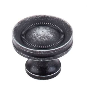 Top Knobs M293 Somerset II 1 1/4" Brass Mushroom Shaped Button Faced Cabinet Knob in Black Iron