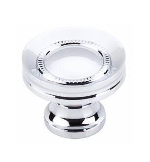 Top Knobs M291 Somerset II 1 1/4" Brass Mushroom Shaped Button Faced Cabinet Knob in Polished Chrome