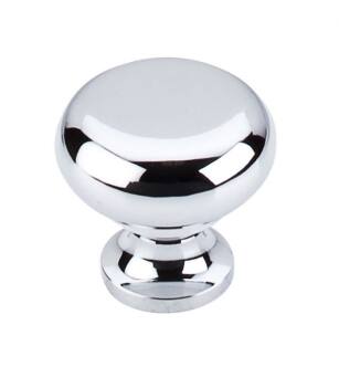 Top Knobs M270 Somerset II 1 1/4" Brass Mushroom Shaped Flat Faced Cabinet Knob in Polished Chrome