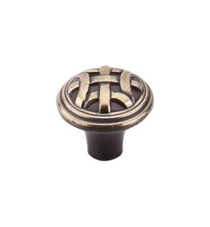 Top Knobs M166 Tuscany 1" Zinc Mushroom Shaped Celtic Small Cabinet Knob in Dark Antique Brass