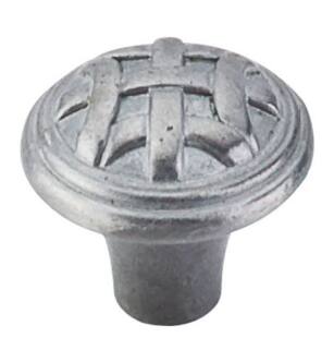 Top Knobs M167 Tuscany 1" Zinc Mushroom Shaped Celtic Small Cabinet Knob in Pewter Light