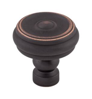 Top Knobs TK882UM Devon 1 1/4" Zinc Alloy Designer Shaped Brixton Button Cabinet Knob in Umbrio