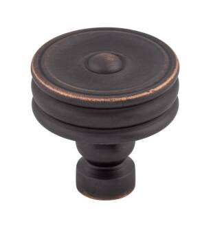 Top Knobs TK881UM Devon 1 1/4" Zinc Alloy Designer Shaped Brixton Ridged Cabinet Knob in Umbrio