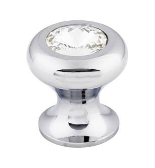 Top Knobs TK845PC Serene 1" Brass Mushroom Shaped Hayley Crystal Cabinet Knob in Polished Chrome Base