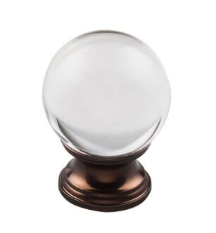 Top Knobs TK842ORB Serene 1 3/8" Zinc Alloy Round Shaped Clarity Clear Glass Cabinet Knob with Backplate in Oil Rubbed Bronze Base