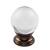 Top Knobs TK841ORB Serene 1 1/4" Zinc Alloy Round Shaped Clarity Clear Glass Cabinet Knob with Backplate in Oil Rubbed Bronze Base