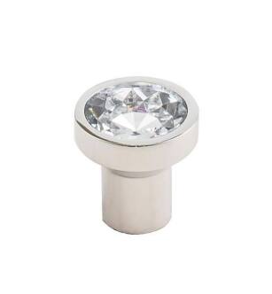 Top Knobs TK736PN Barrington 1 1/8" Zinc Alloy Round Shaped Wentworth Crystal Cabinet Knob in Polished Nickel Base