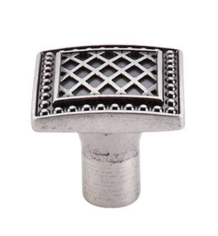 Top Knobs TK174PTA Trevi 1 1/4" Zinc Alloy Square Shaped Cabinet Knob in Pewter Antique