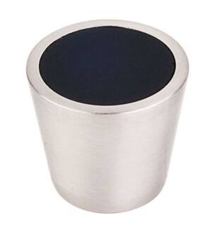 Top Knobs TK130BSN Crystal 3/4" Brass Cone Shaped Black Crystal Center Cabinet Knob in Brushed Satin Nickel