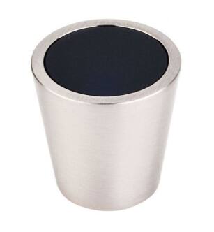 Top Knobs TK129BSN Crystal 1 1/8" Brass Cone Shaped Black Crystal Center Cabinet Knob in Brushed Satin Nickel