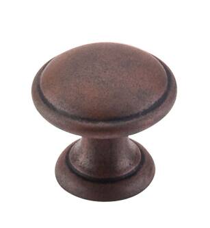 Top Knobs M1225 Dakota 1 1/4" Zinc Alloy Mushroom Shaped Rounded Cabinet Knob in Patina Rouge