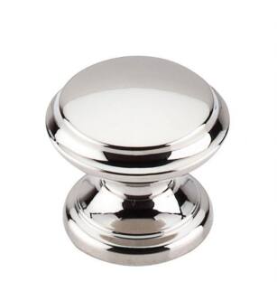 Top Knobs M1304 Asbury 1 3/8" Zinc Alloy Mushroom Shaped Flat Top Cabinet Knob in Polished Nickel