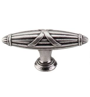 Top Knobs M929 Edwardian 2 3/4" Zinc Alloy T-Shaped Ribbon & Reed Cabinet Knob in Pewter Antique