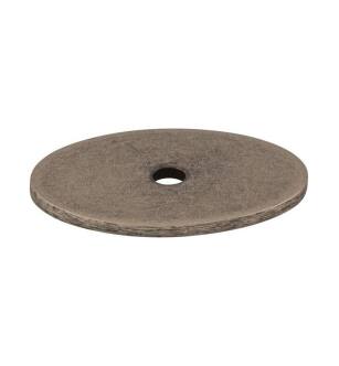 Top Knobs TK60PTA Sanctuary 1 1/2" Steel Medium Oval Cabinet Knob Backplate in Pewter Antique