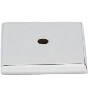 Top Knobs M2021 Aspen II 1 1/4" Cast Bronze Square Cabinet Knob Backplate in Polished Chrome