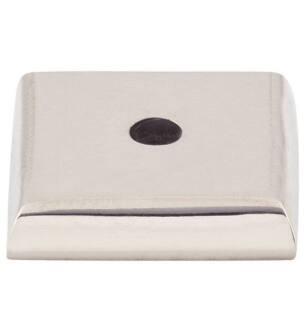 Top Knobs M2019 Aspen II 7/8" Cast Bronze Square Cabinet Knob Backplate in Polished Nickel