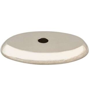 Top Knobs M2013 Aspen II 1 1/2" Cast Bronze Oval Cabinet Knob Backplate in Polished Nickel