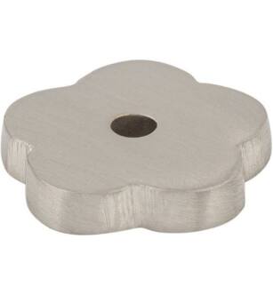 Top Knobs M2005 Aspen II 1" Cast Bronze Flower Cabinet Knob Backplate in Brushed Satin Nickel
