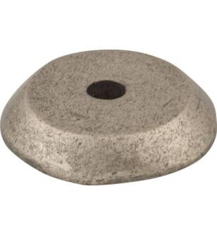 Top Knobs M1455 Aspen 7/8" Cast Bronze Round Cabinet Knob Backplate in Silicon Bronze Light