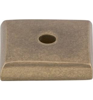 Top Knobs M1446 Aspen 7/8" Cast Bronze Square Cabinet Knob Backplate in Light Bronze