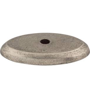 Top Knobs M1435 Aspen 1 1/2" Cast Bronze Oval Cabinet Knob Backplate in Silicon Bronze Light