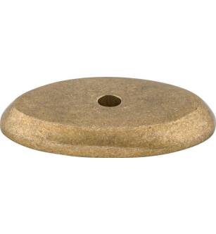 Top Knobs M1436 Aspen 1 1/2" Cast Bronze Oval Cabinet Knob Backplate in Light Bronze