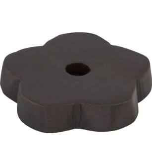 Top Knobs M1427 Aspen 1" Cast Bronze Flower Cabinet Knob Backplate in Medium Bronze