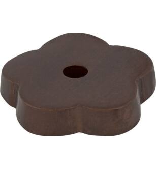 Top Knobs M1428 Aspen 1" Cast Bronze Flower Cabinet Knob Backplate in Mahogany Bronze