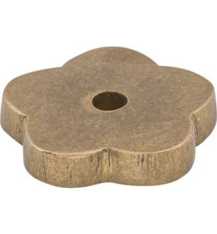 Top Knobs M1426 Aspen 1" Cast Bronze Flower Cabinet Knob Backplate in Light Bronze