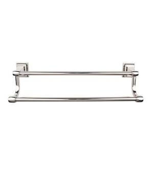 Top Knobs STK9PN Stratton Bath 26" Wall Mount Double Towel Bar in Polished Nickel