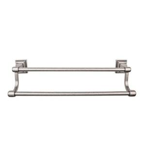 Top Knobs STK9AP Stratton Bath 26" Wall Mount Double Towel Bar in Antique Pewter