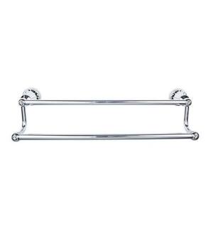 Top Knobs HUD9PC Hudson Bath 26 1/4" Wall Mount Double Towel Bar in Polished Chrome