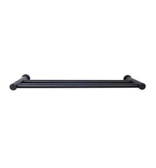 Top Knobs HOP7BLK Hopewell Bath 19 1/2" Wall Mount Double Towel Bar in Flat Black