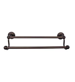 Top Knobs ED11ORBF Edwardian Bath 32 1/2" Wall Mount Rope Backplate Double Towel Bar in Oil Rubbed Bronze