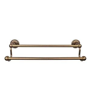 Top Knobs ED11GBZF Edwardian Bath 32 1/2" Wall Mount Rope Backplate Double Towel Bar in German Bronze