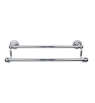 Top Knobs ED11PCF Edwardian Bath 32 1/2" Wall Mount Rope Backplate Double Towel Bar in Polished Chrome