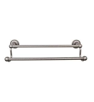 Top Knobs ED11APF Edwardian Bath 32 1/2" Wall Mount Rope Backplate Double Towel Bar in Antique Pewter