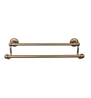 Top Knobs ED11GBZD Edwardian Bath 32 1/2" Wall Mount Rope Backplate Double Towel Bar in German Bronze