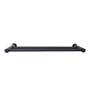 Top Knobs HOP9BLK Hopewell Bath 25 1/2" Wall Mount Double Towel Bar in Flat Black