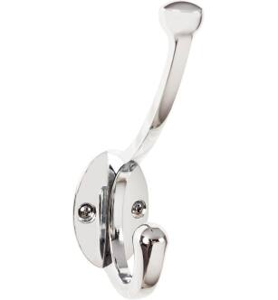 Top Knobs TK1064PC Bergen 3 3/8" Wall Mount Robe Hook in Polished Chrome