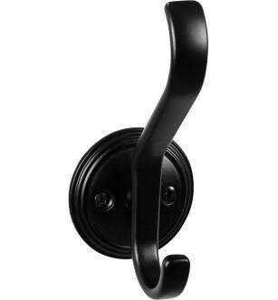 Top Knobs TK1062BLK Reeded 2 1/4" Wall Mount Robe Hook in Flat Black