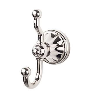 Top Knobs HUD2PN Hudson Bath 4 3/4" Wall Mount Double Robe Hook in Polished Nickel