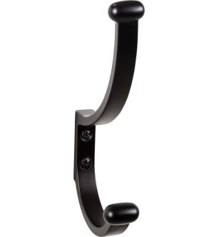 Top Knobs TK1066BLK Hillmont 3 3/8" Wall Mount Robe Hook in Flat Black