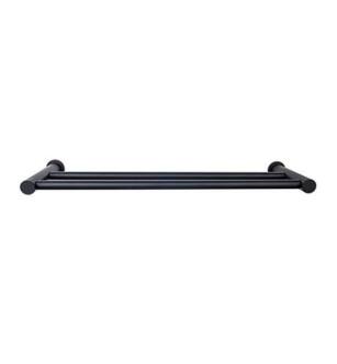 Top Knobs HOP11BLK Hopewell Bath 31 1/2" Wall Mount Double Towel Bar in Flat Black