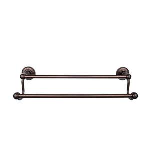 Top Knobs ED9ORBA Edwardian Bath 26 1/2" Wall Mount Rope Backplate Double Towel Bar in Oil Rubbed Bronze