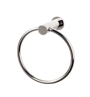 Top Knobs HOP5PC Hopewell Bath 6 3/8" Wall Mount Towel Ring in Polished Chrome