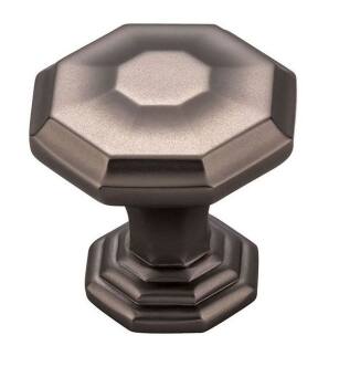 Top Knobs TK340AG Chareau 1 1/8" Zinc Alloy Geometric Shaped Chalet Cabinet Knob in Ash Gray