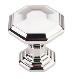 Top Knobs TK340PN Chareau 1 1/8" Zinc Alloy Geometric Shaped Chalet Cabinet Knob in Polished Nickel