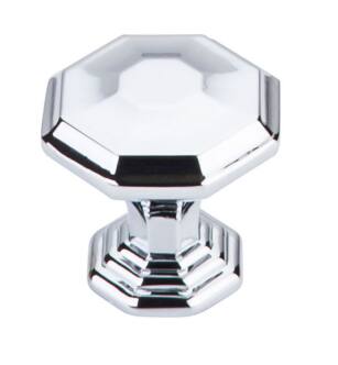 Top Knobs TK340PC Chareau 1 1/8" Zinc Alloy Geometric Shaped Chalet Cabinet Knob in Polished Chrome